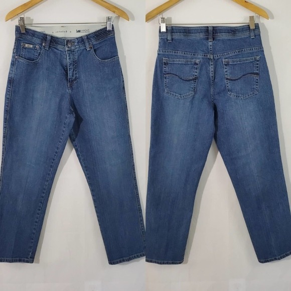 VTG Lee Comfort Waistband High Rise Jeans Sz 8P - Picture 1 of 8